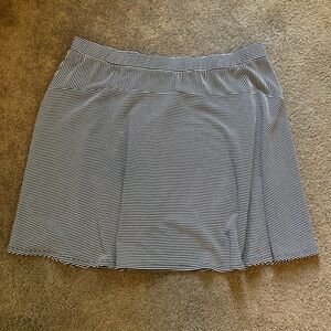 NY Collection Black‎ and White Striped A-Line Skirt